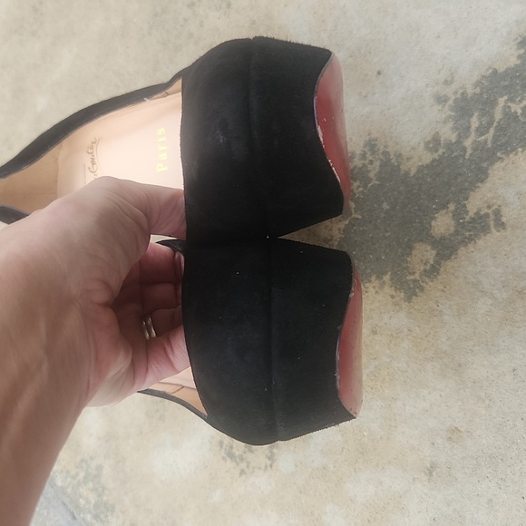 Christian Louboutin Bibi 140mm Platform High Heels with Platform in Black Suede - Picture 11 of 14